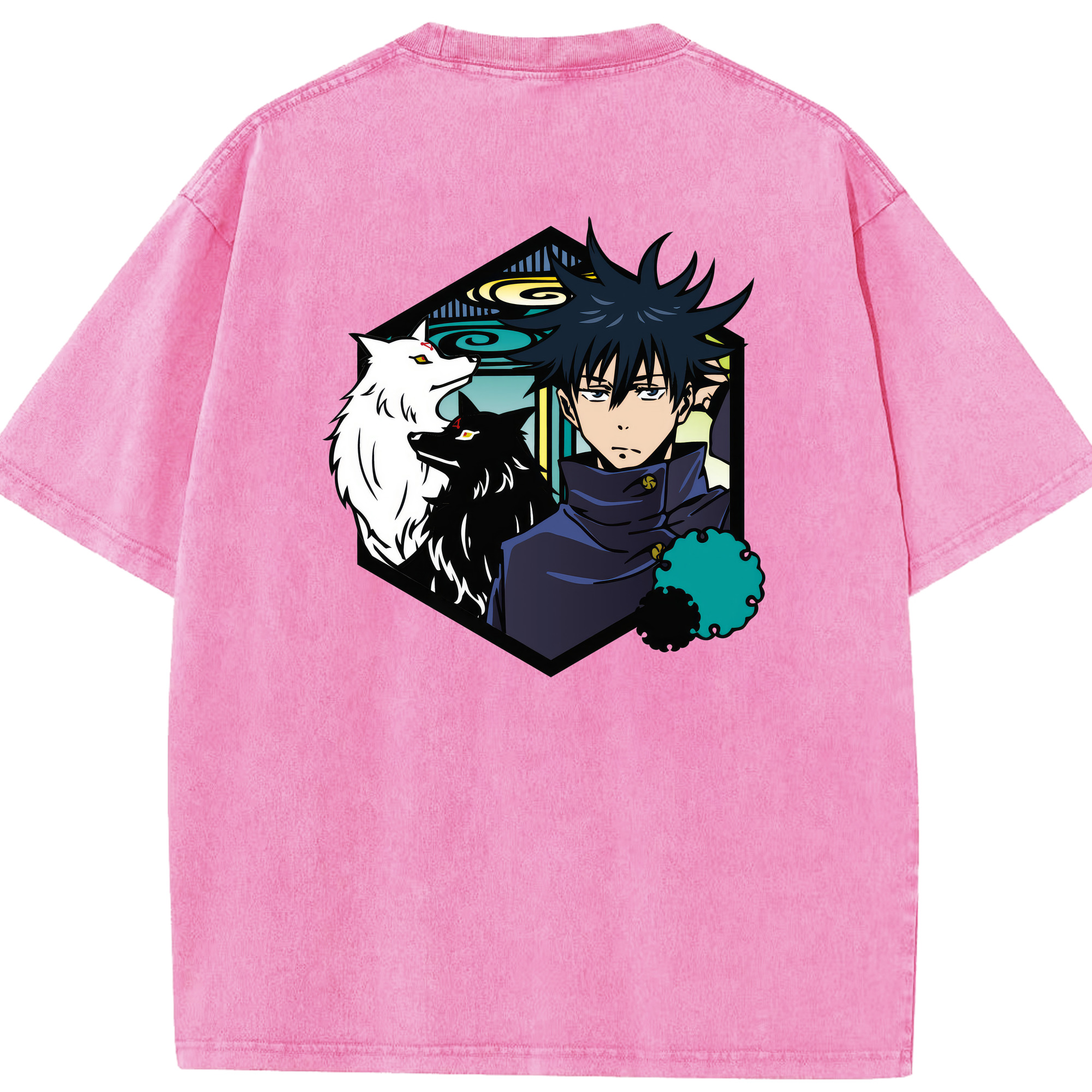 （画像用） 呪術廻戦 Jujutsu Kaisen 綿100% ヴィンテージ風 半袖Tシャツ（背面プリント）